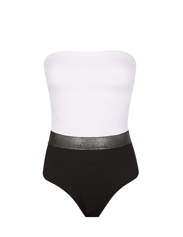 Maillot bustier blanc et noir